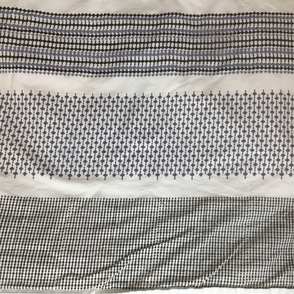 CRATE & BARREL Medina KING Duvet Cover ONLY India Filigree Geometric Gray Cotton